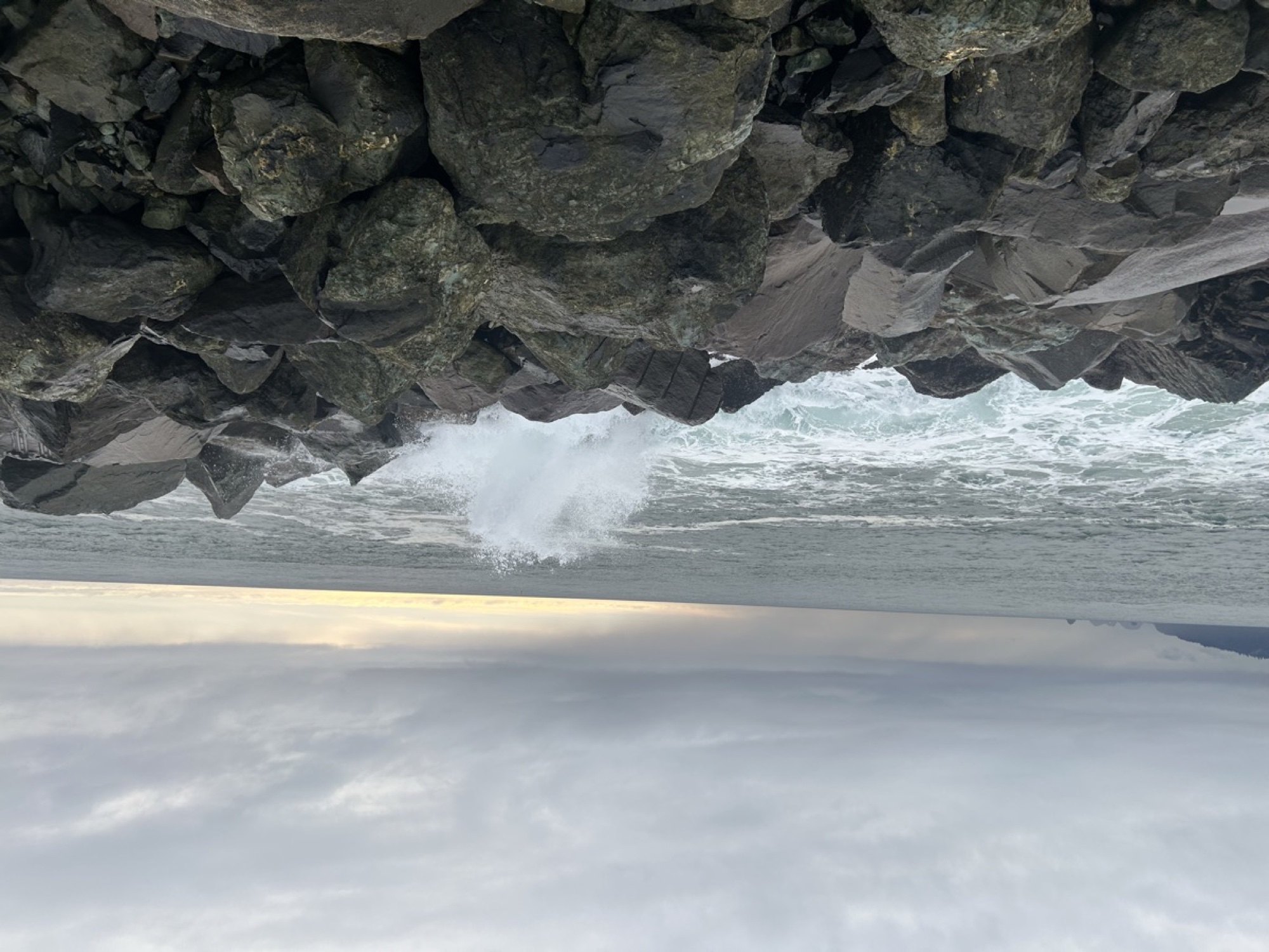 Wave on basalt